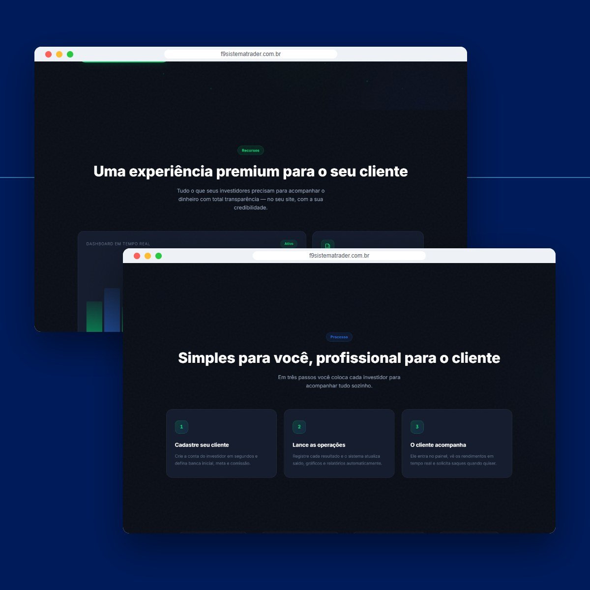 Seções do sistema TraderF9