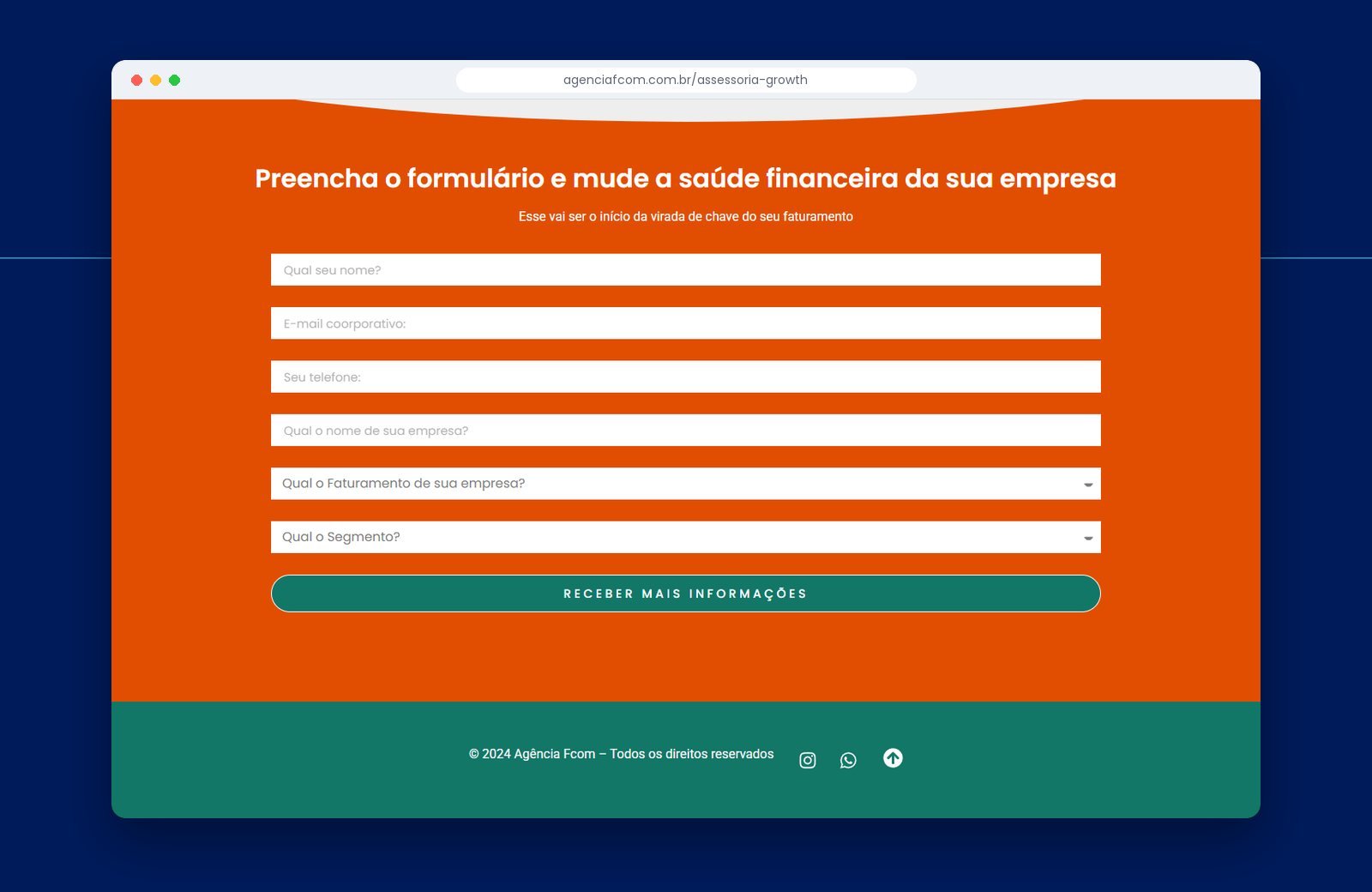 Formulário de qualificação de leads