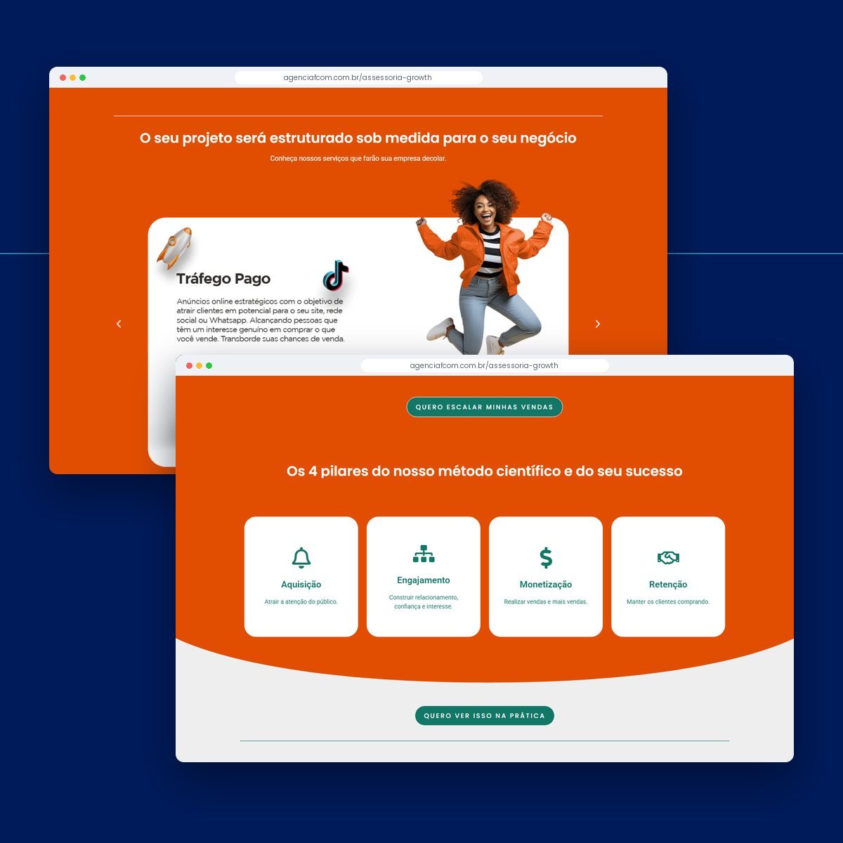 Seções do site Agência Fcom