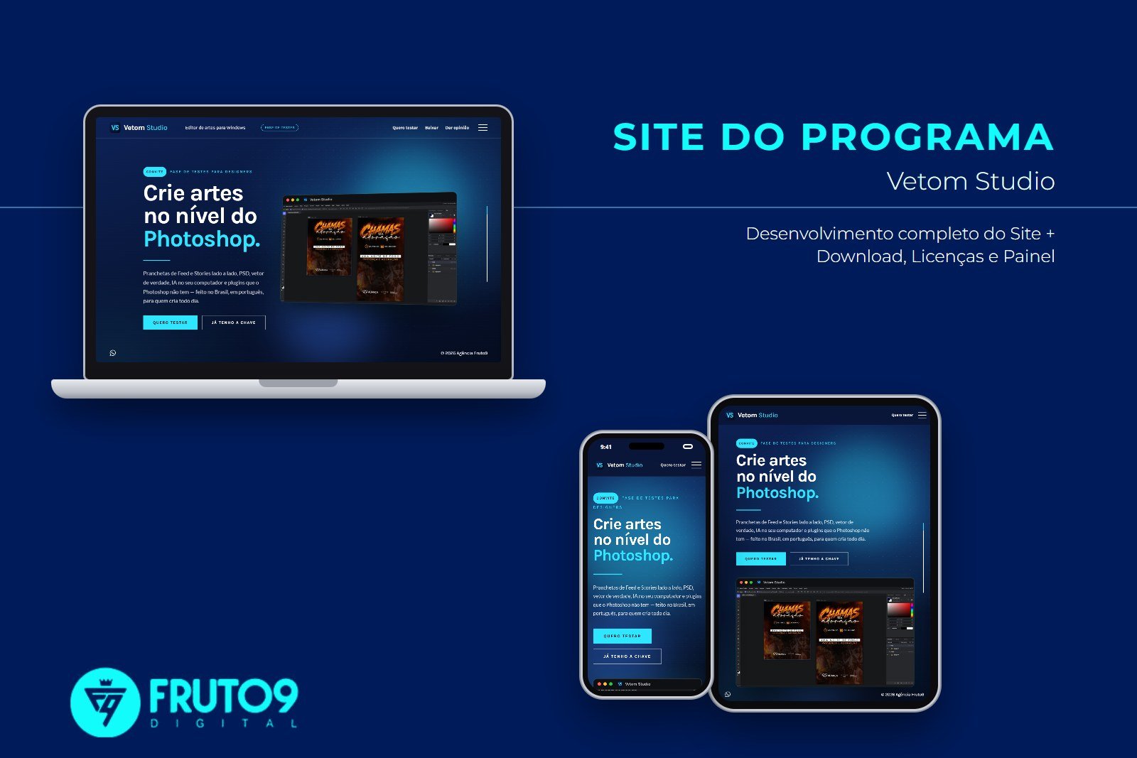 Site Vetom Studio - Fruto9 Digital